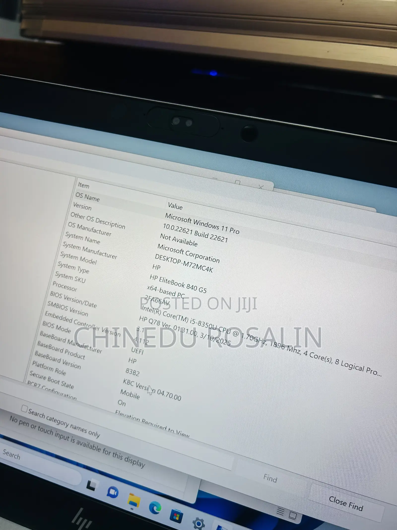 Laptop HP EliteBook 840 G5 8GB Intel Core i5 SSD 256GB