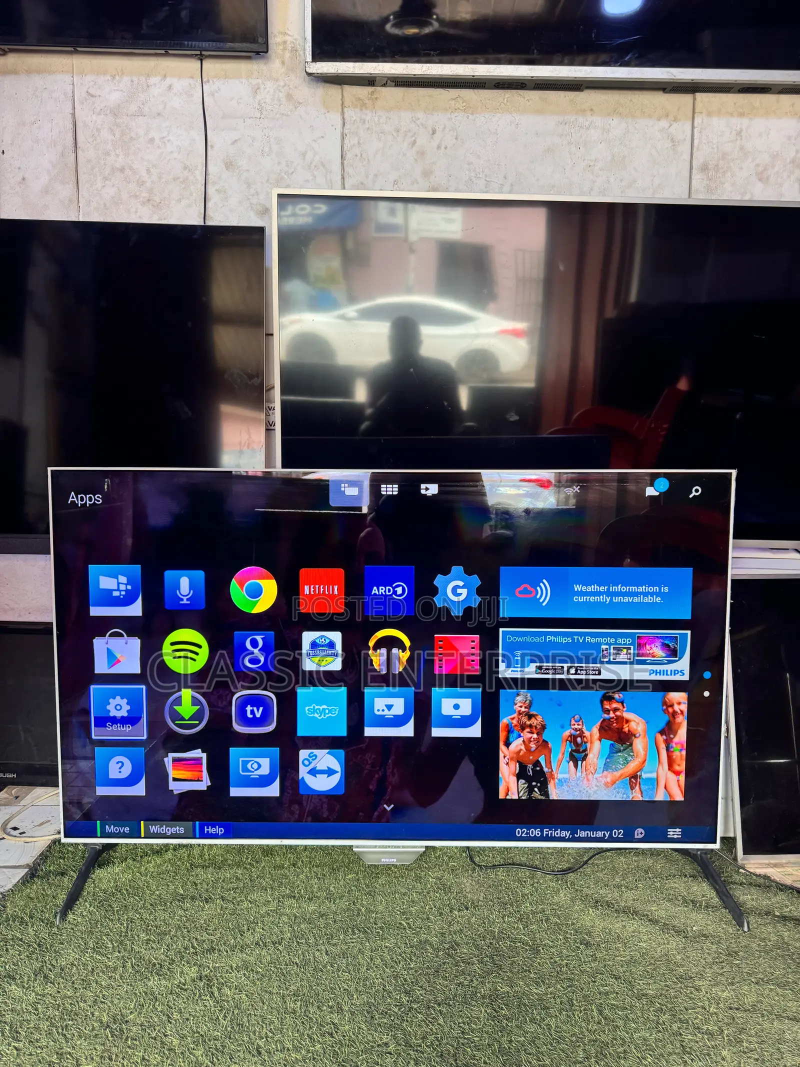 Philips 55 Inches Android Super Slim Edge Digital Satellite Neat Tv