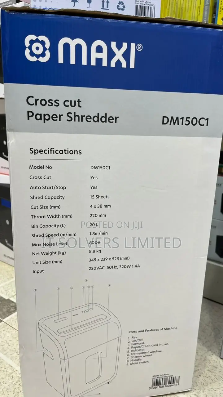 Maxi Paper Shredder 15-Sheet Cross-Cut