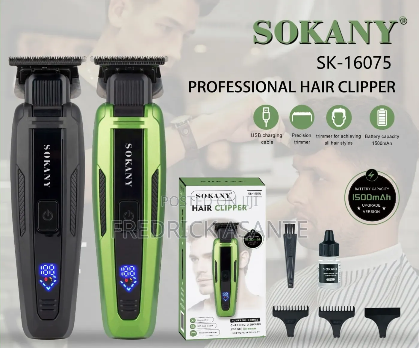Sokany Sk-16075 Professional Cordless Hair Clipper