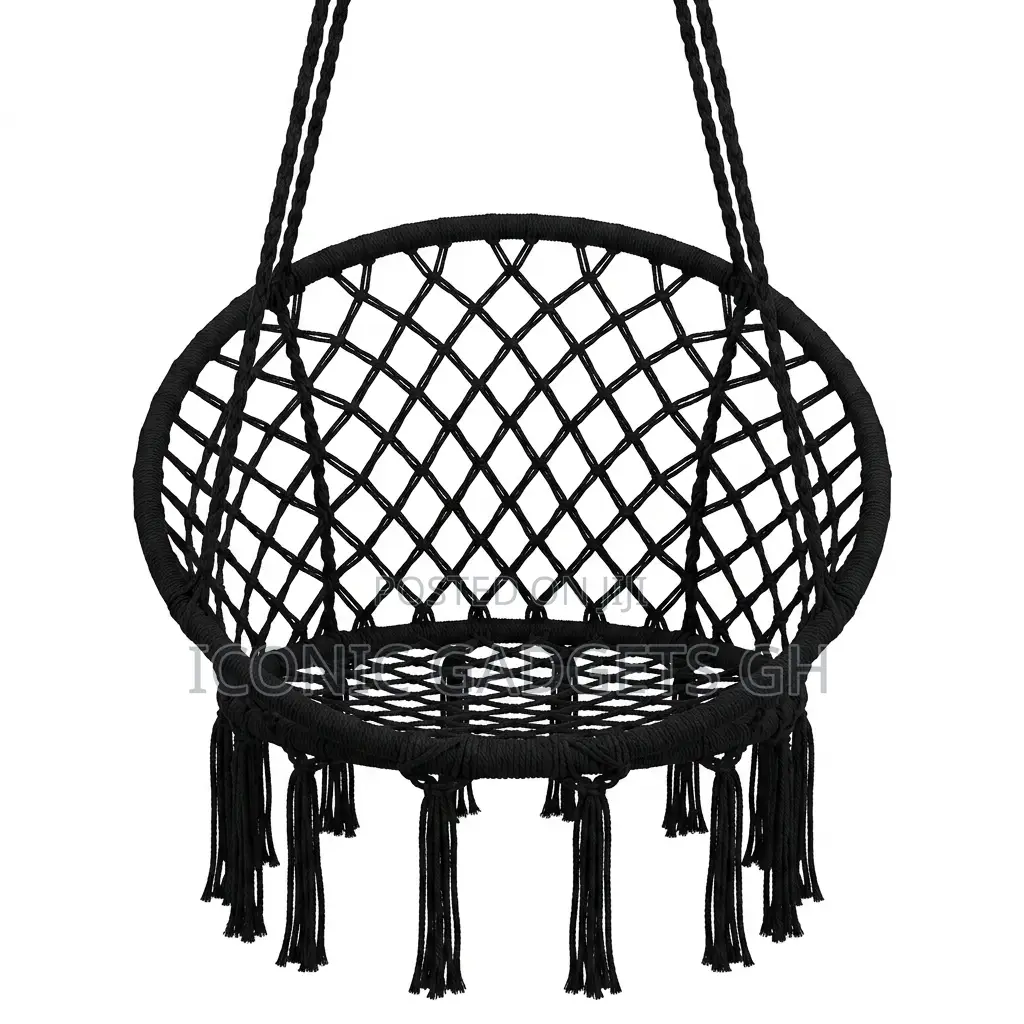 Cotton Hanging Chair Swing – Black
