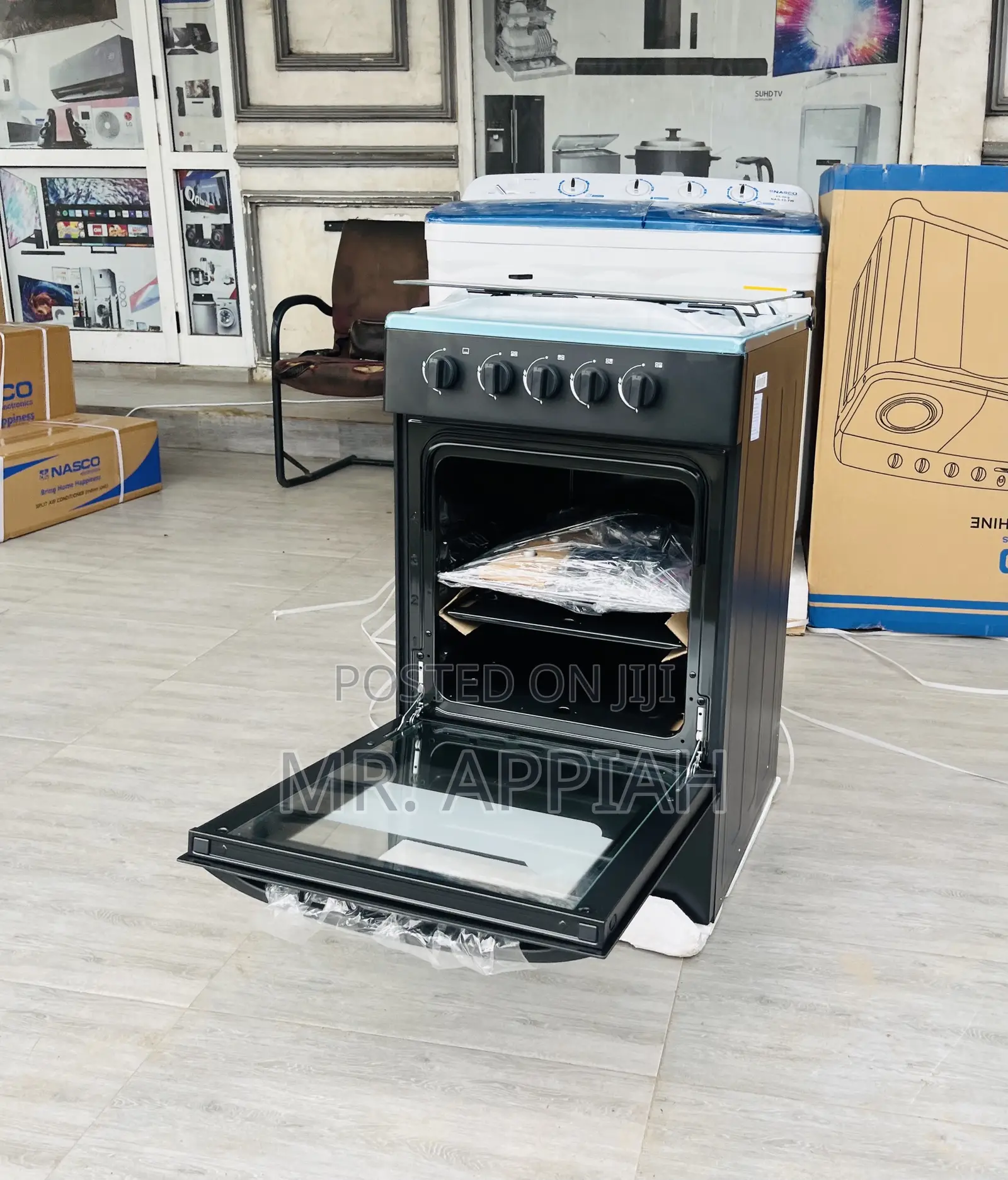 Classic Midea Gas Oven 4 Burner With Grill(Transparent Lid).