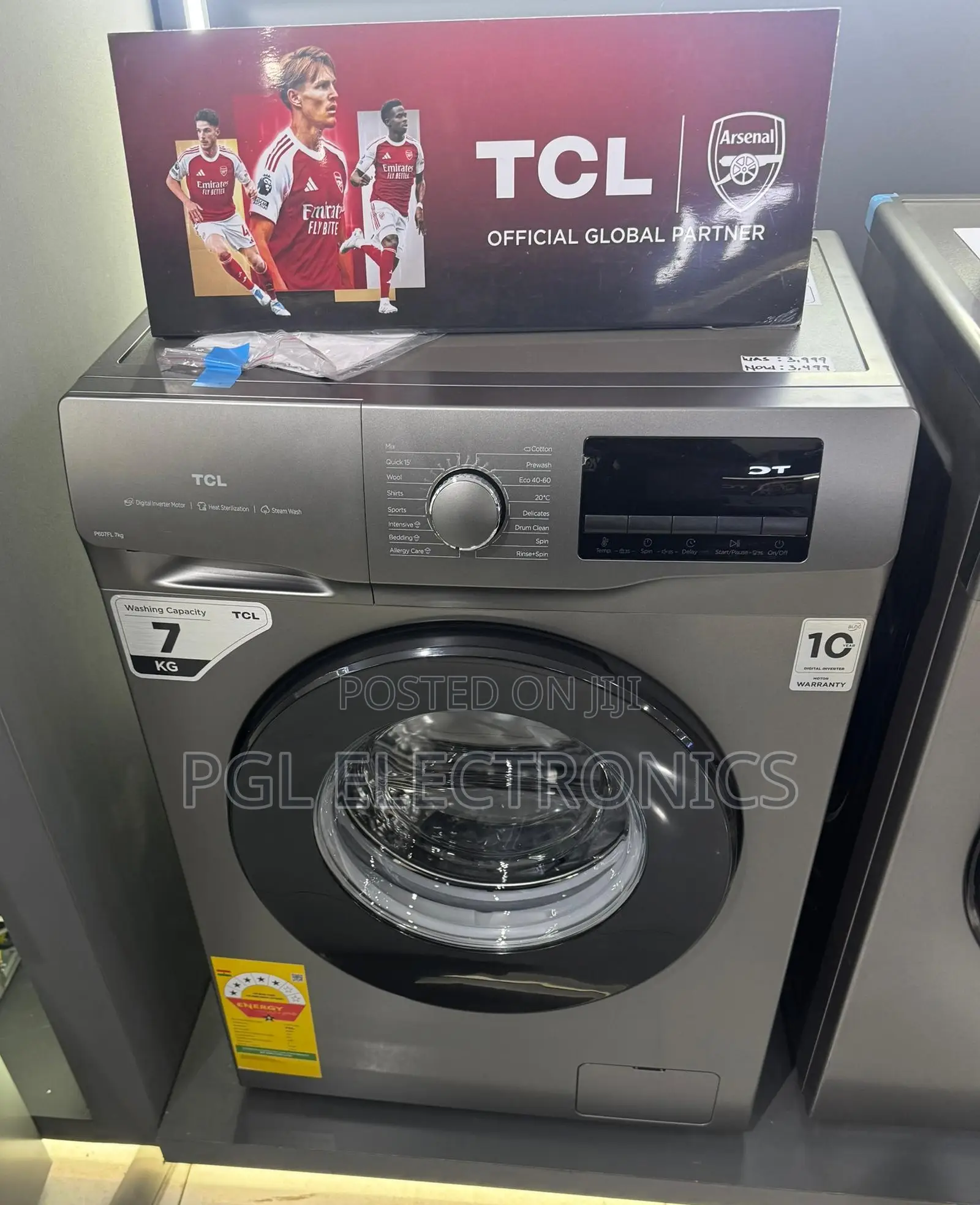TCL 7kg Front Load Washing Machine | Dd Digital Inverter P607fl