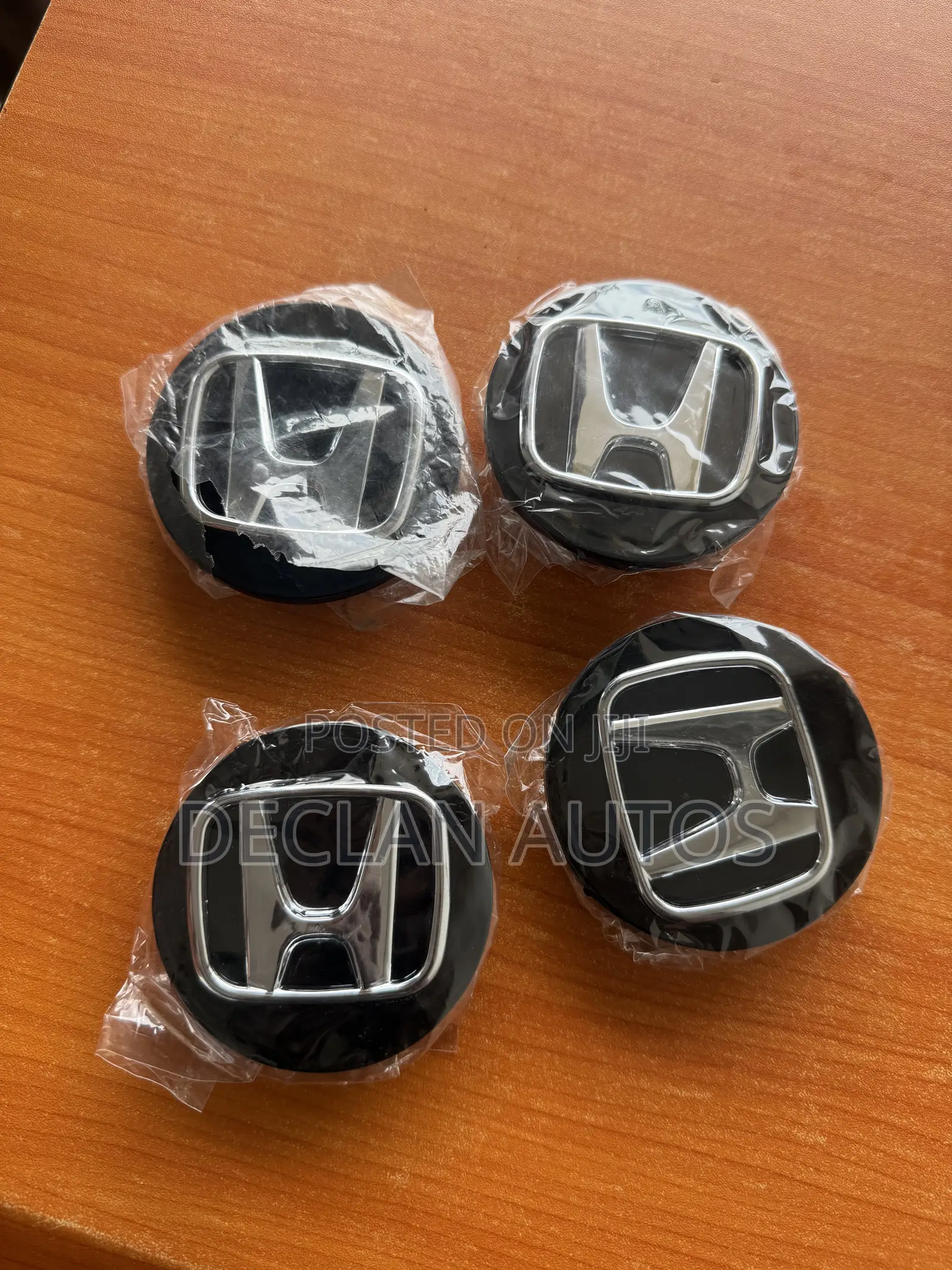 Set of 4pcs Honda Wheel Center Caps Black Chrome Rim Logo Hubcaps