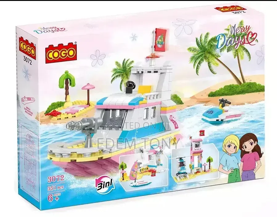 Cogo Girls "Beach Girl" 3-in-1 Building Set, Mode:3072, 351 Pieces