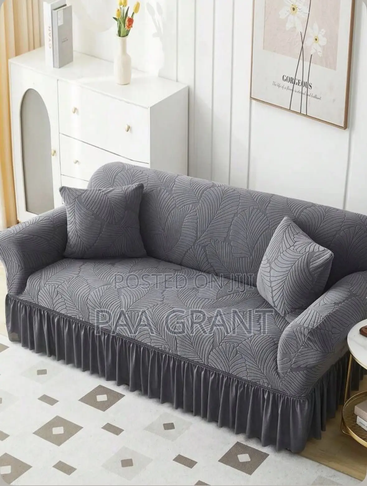 Ultimate Sofa Protection(Fluffy Cotton Sofa Skirt Cover(Sold as a Set