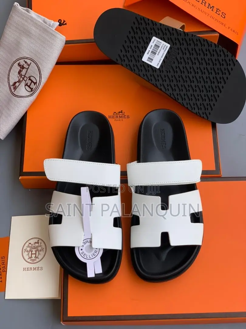 White Hermès Chypre Sandals