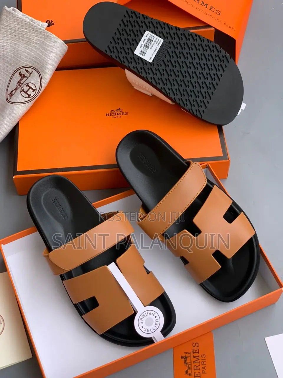 Brown Hermes Chypre Sandals