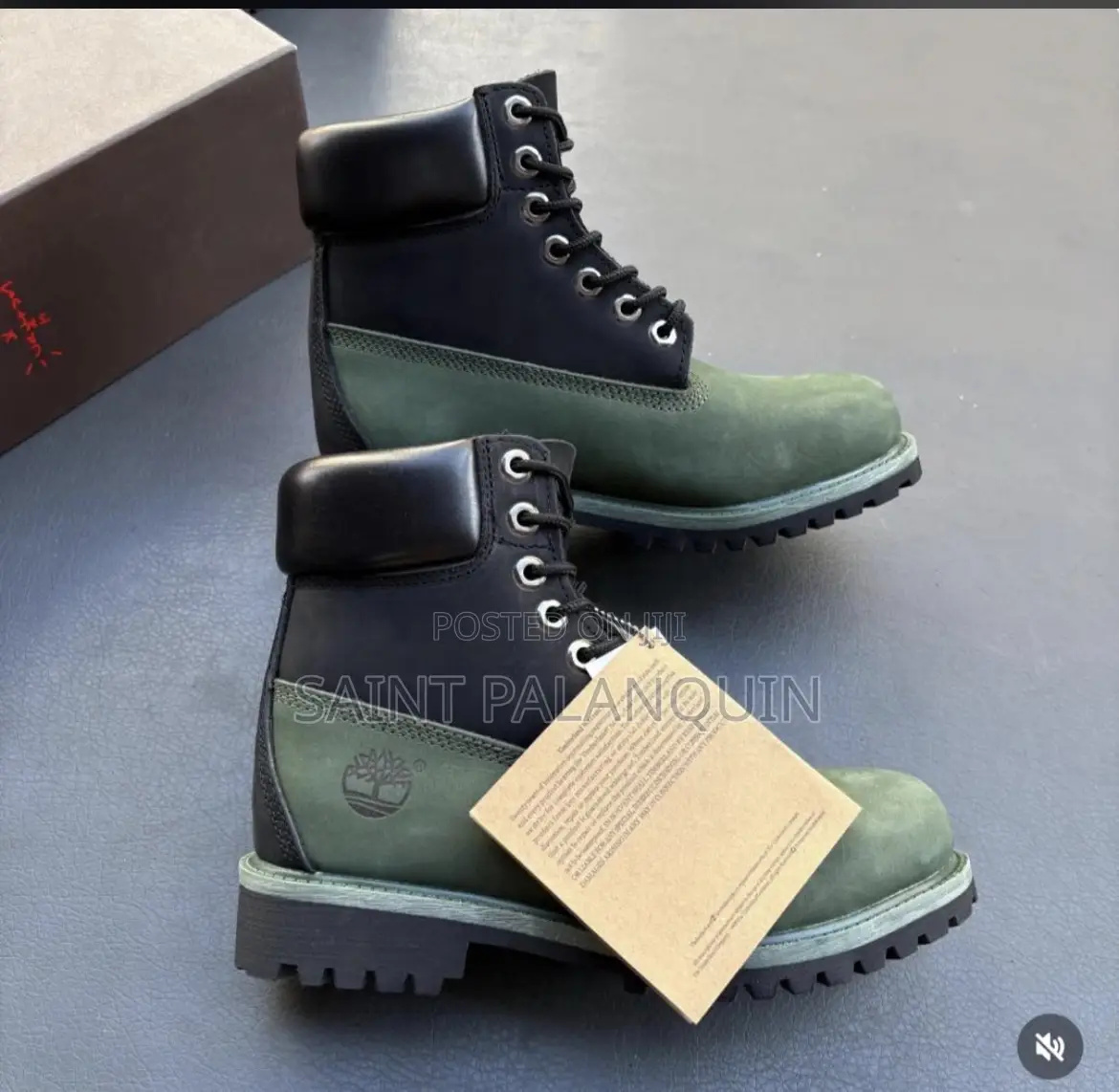 Timberland Premium 6-Inch Waterproof Boots in a Black and Dark Green