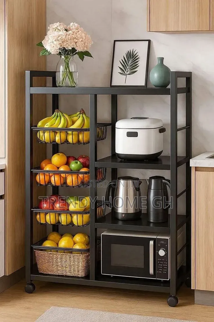 5-Tier Multifunctional Kitchen Rack With Wheels