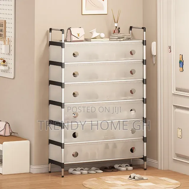 6-Layer Dustproof Shoe Rack With Cover