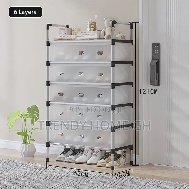 6-Layer Dustproof Shoe Rack With Cover
