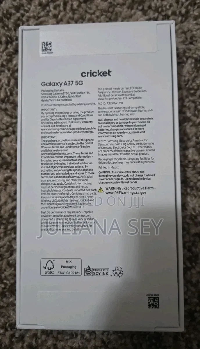New Samsung Galaxy A37 256 GB Black