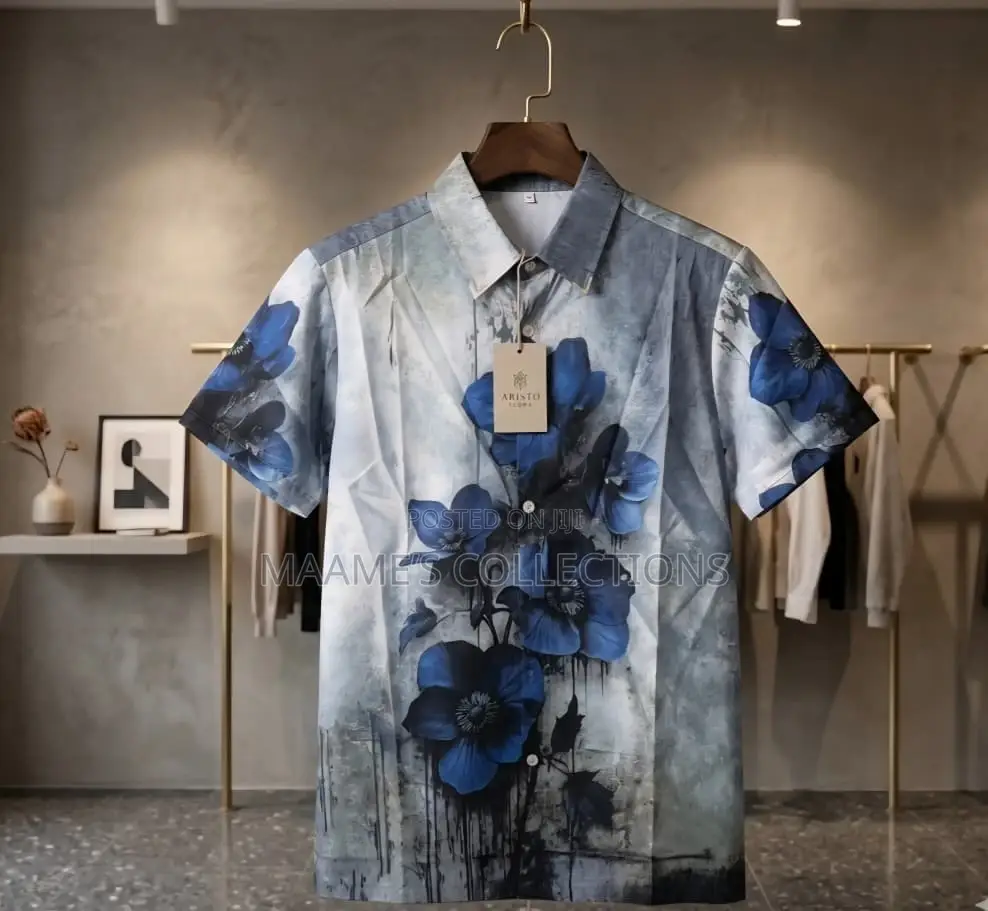 Silk Button-Down Short-Sleeve Shirt