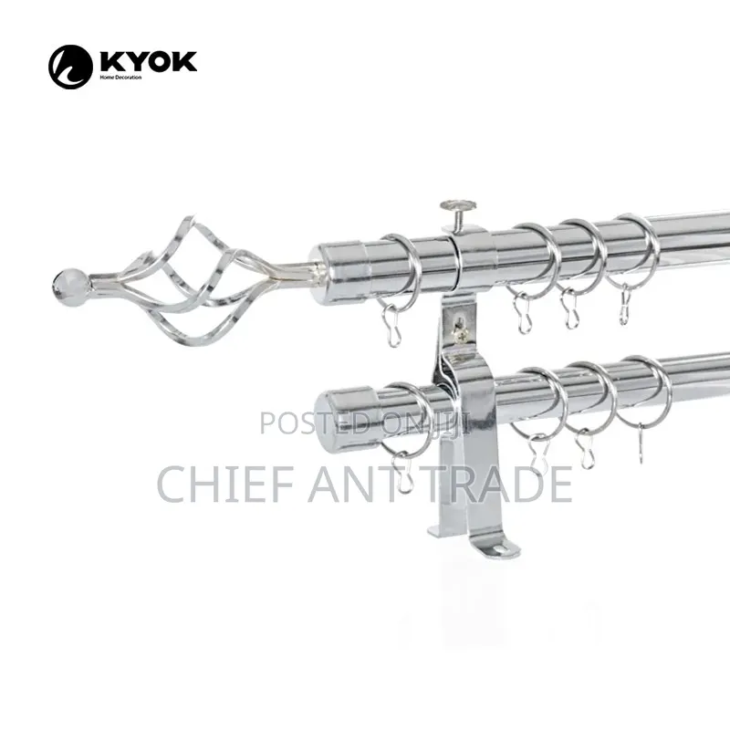 Double Curtain Rods With Hooks. Crown