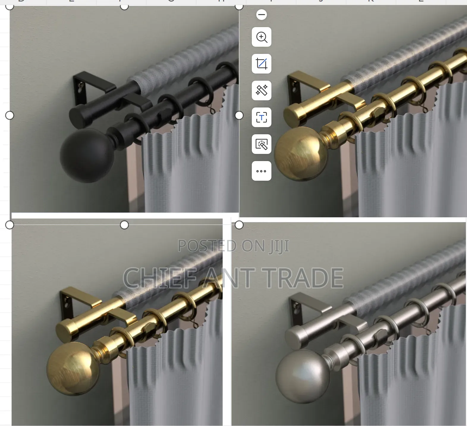 Double Curtain Rods With Hooks. Crown