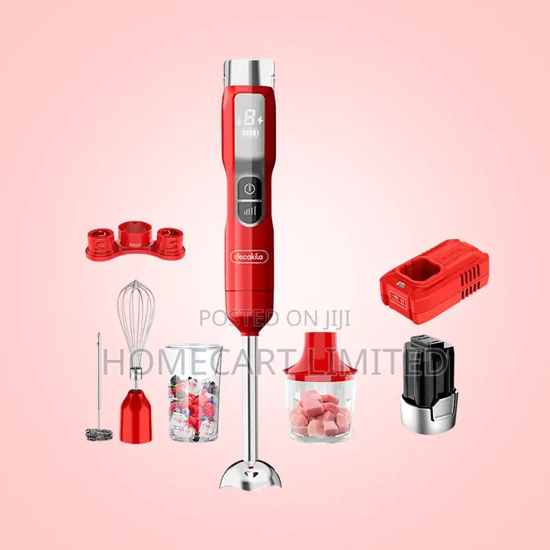 Decakila Cordless Hand Blender - 5-in-1 Set - Rechargeable - Kejb056r