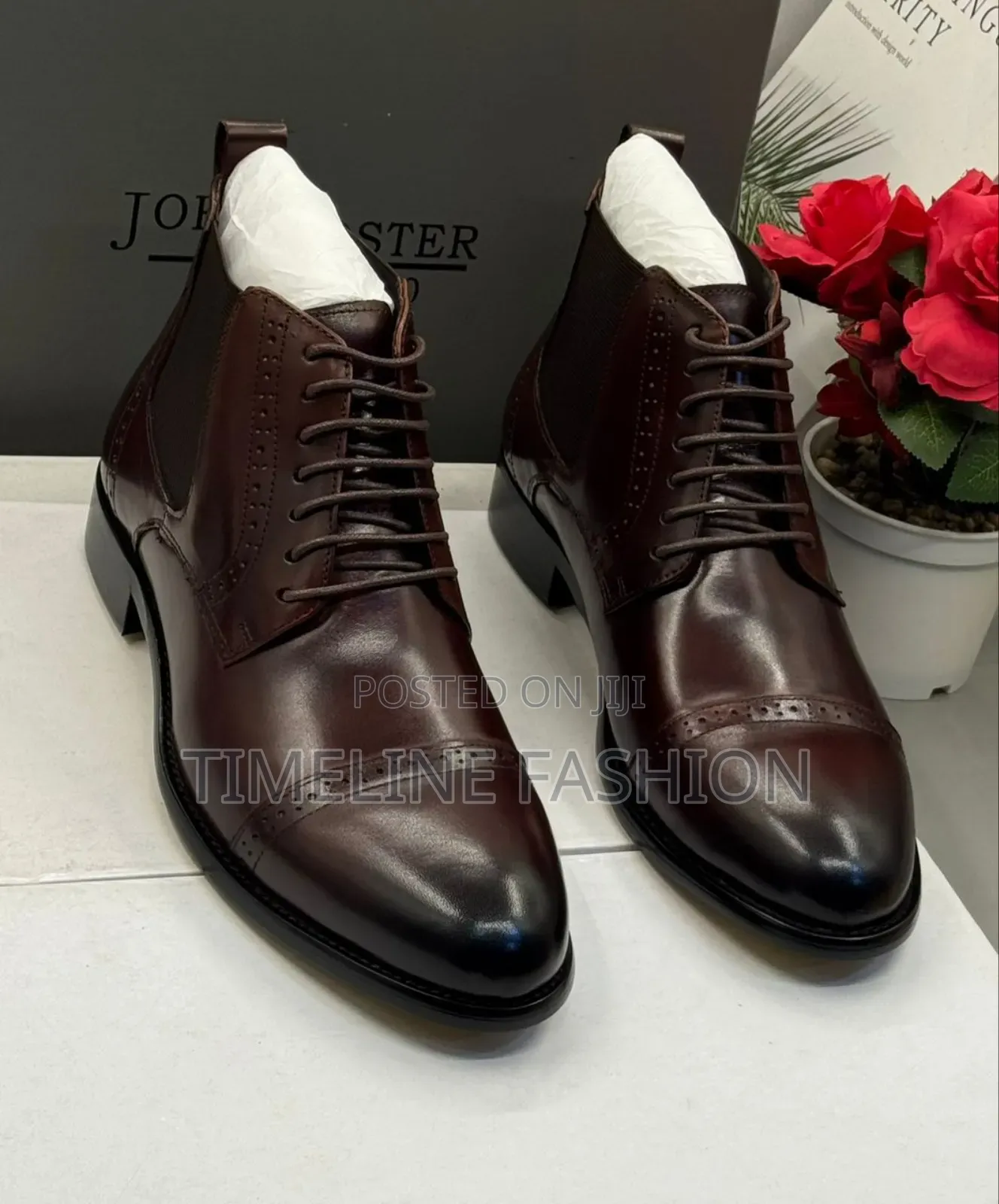 Executive Men's John Forster Durable Leather Shoes Coffee Brown