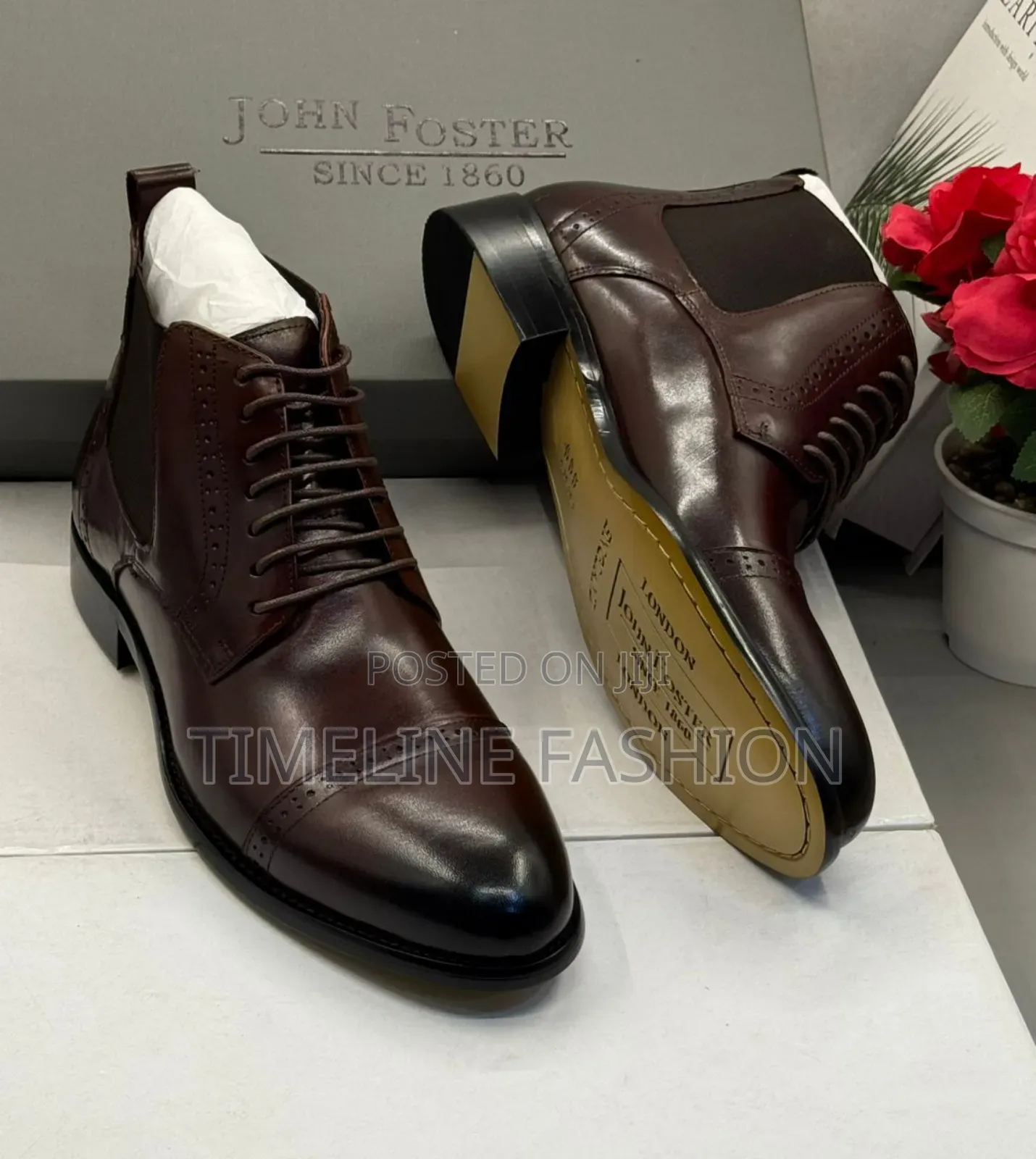 Executive Men's John Forster Durable Leather Shoes Coffee Brown