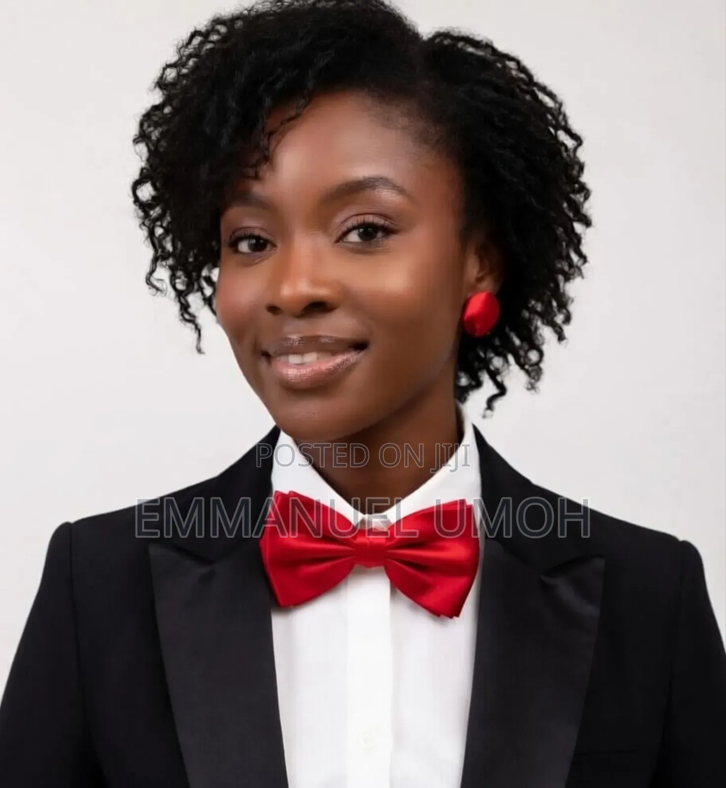 Classic Ladies Bow Ties With Matching Earrings