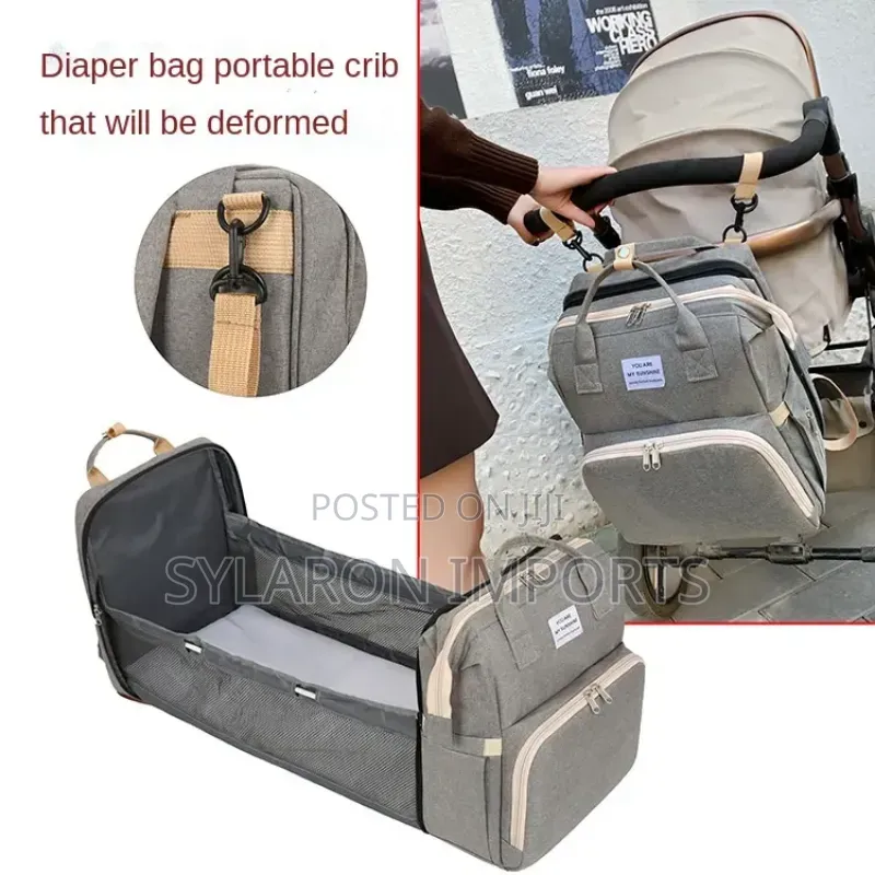 Travel Baby Bag With Foldable Crib Changing Station