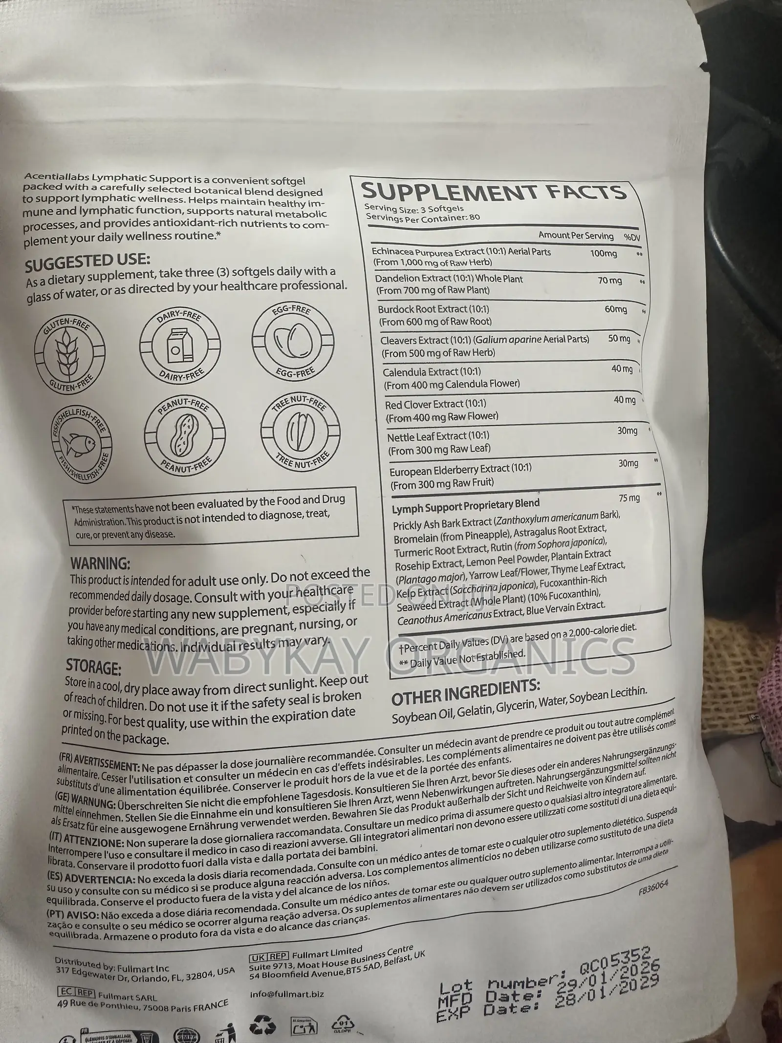 Lymphatic Support 240 Softgel