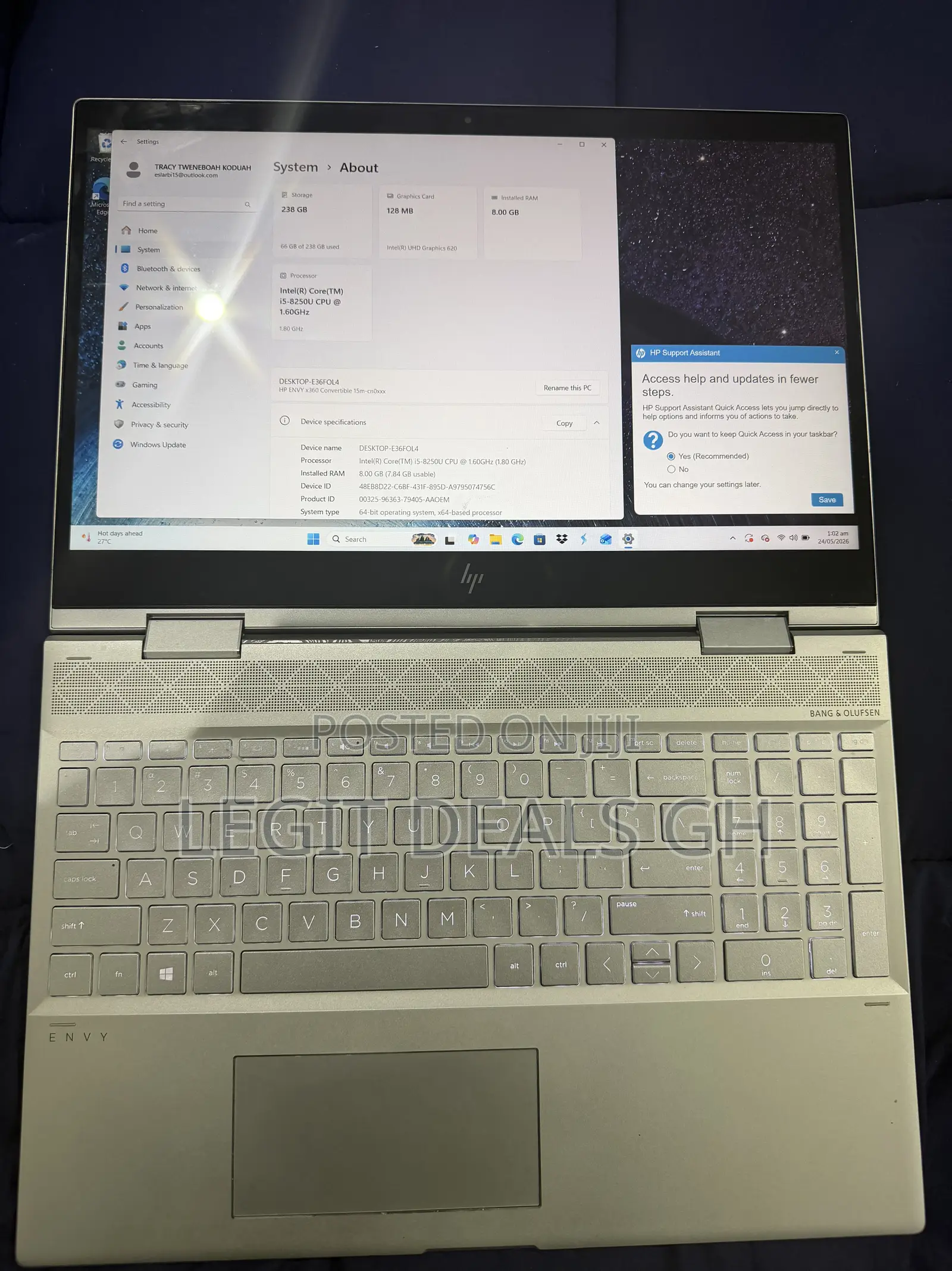 Laptop HP Envy 15 8GB Intel Core i5 SSD 256GB