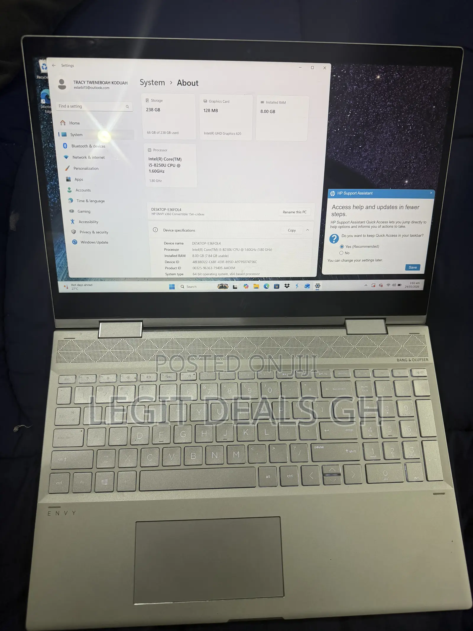 Laptop HP Envy 15 8GB Intel Core i5 SSD 256GB