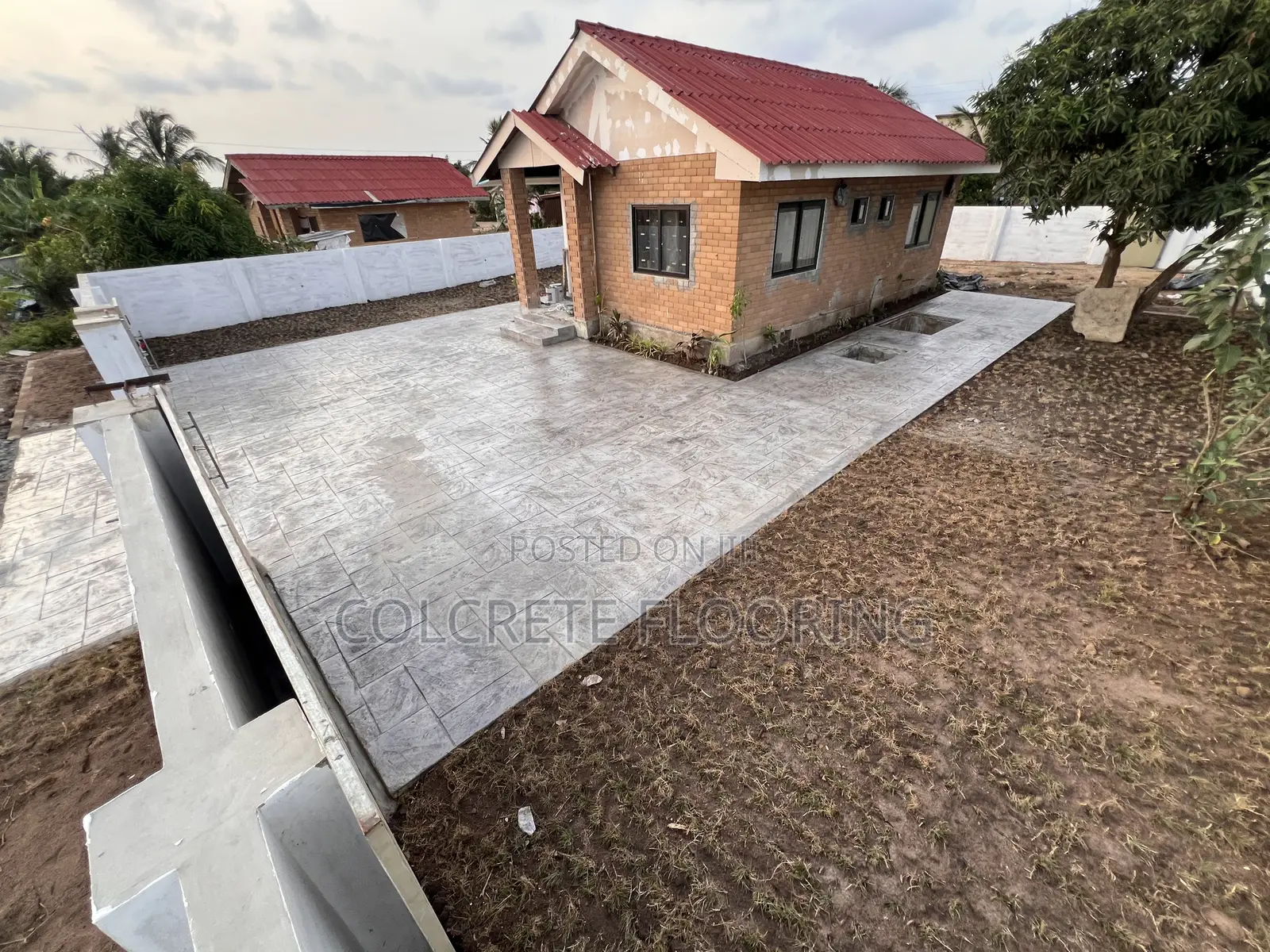 Ashlar Slate Concrete Floor #011