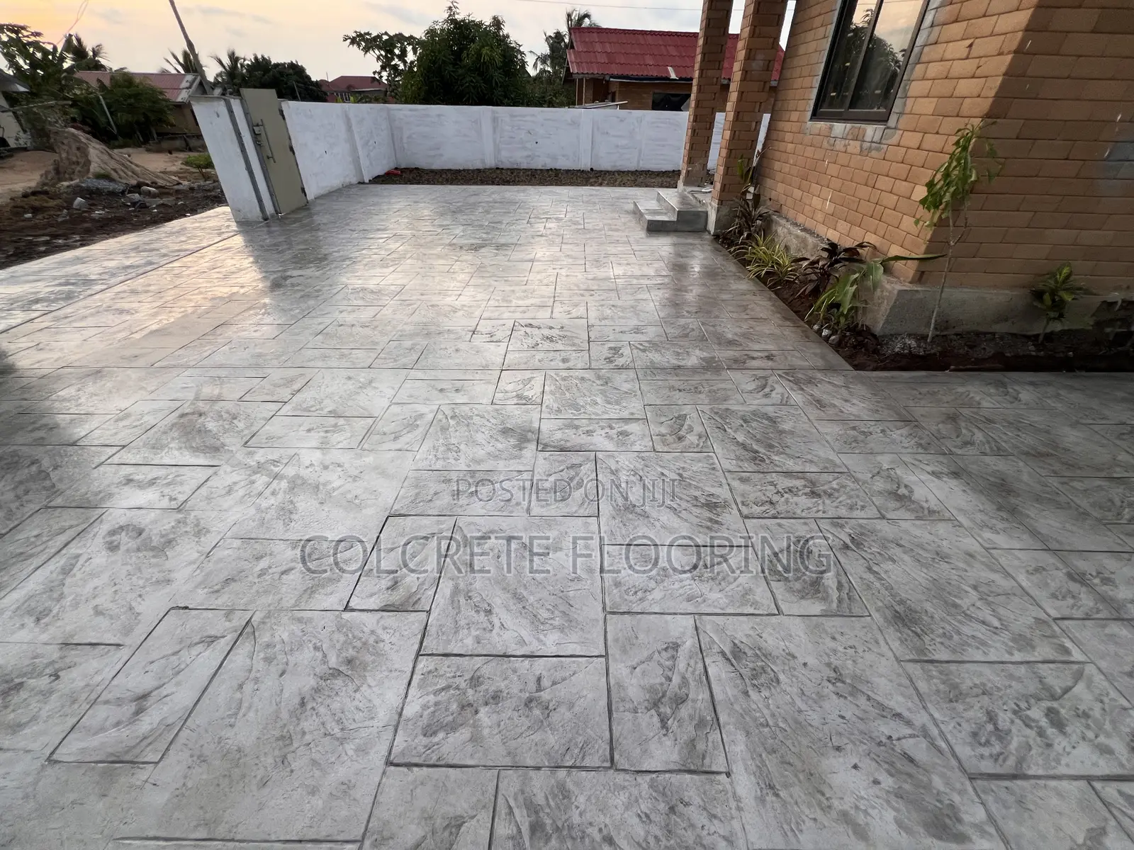 Ashlar Slate Concrete Floor #011