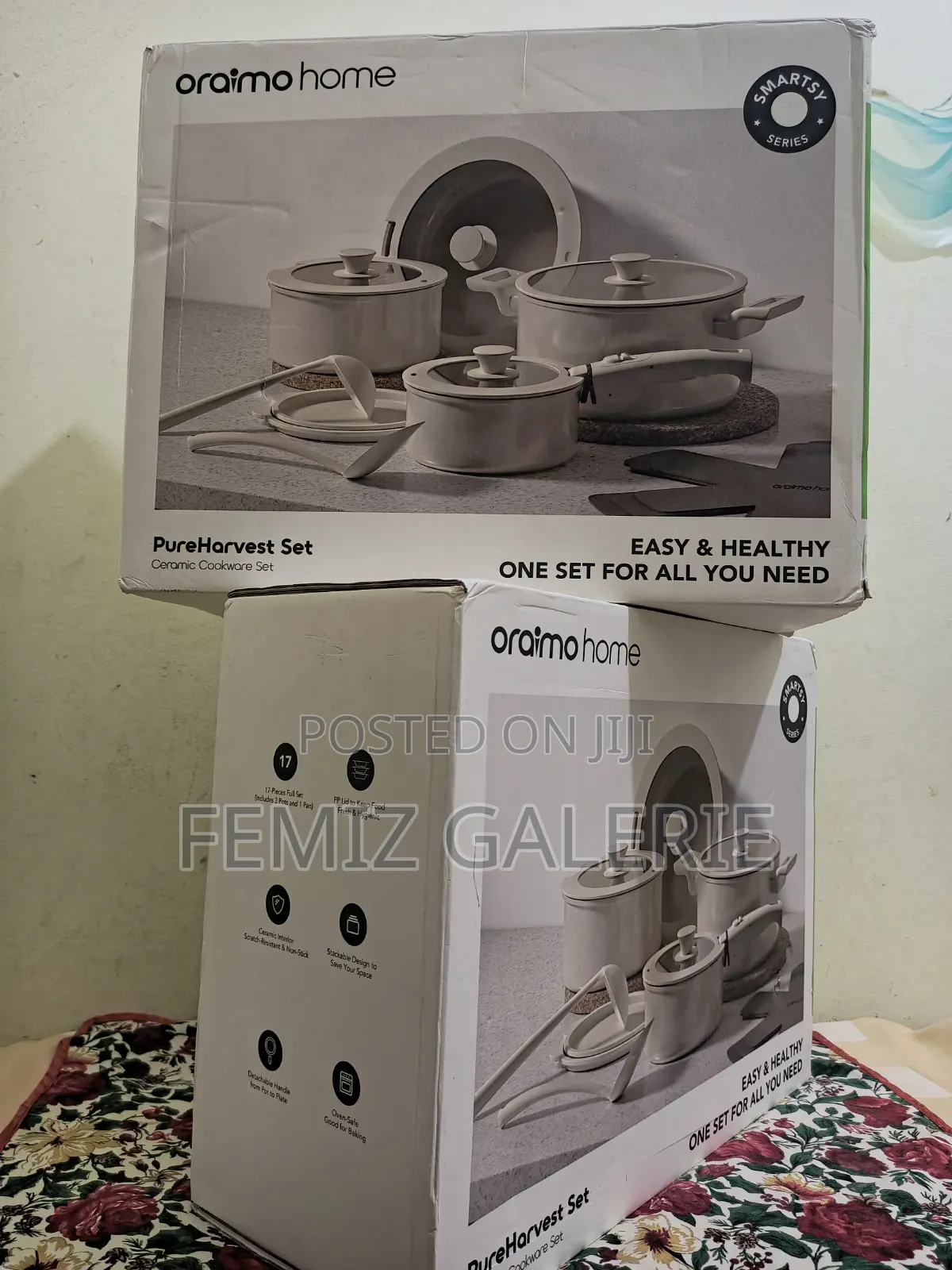 Oraimo Pureharvest Set Versatile Convenient Ceramic Cookware Set-17pcs
