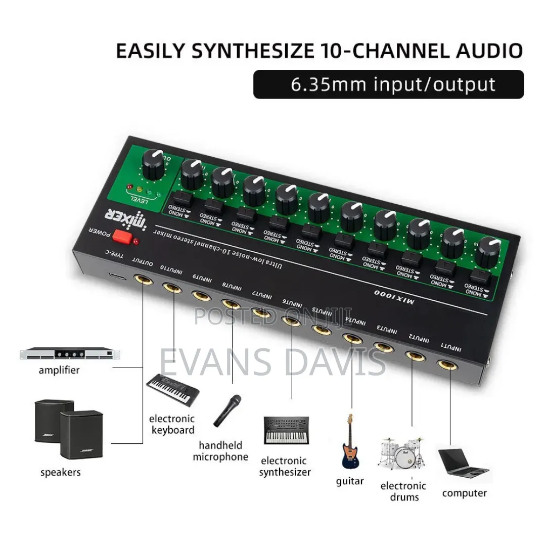 10 Channels Professional Studio Recording Mixer