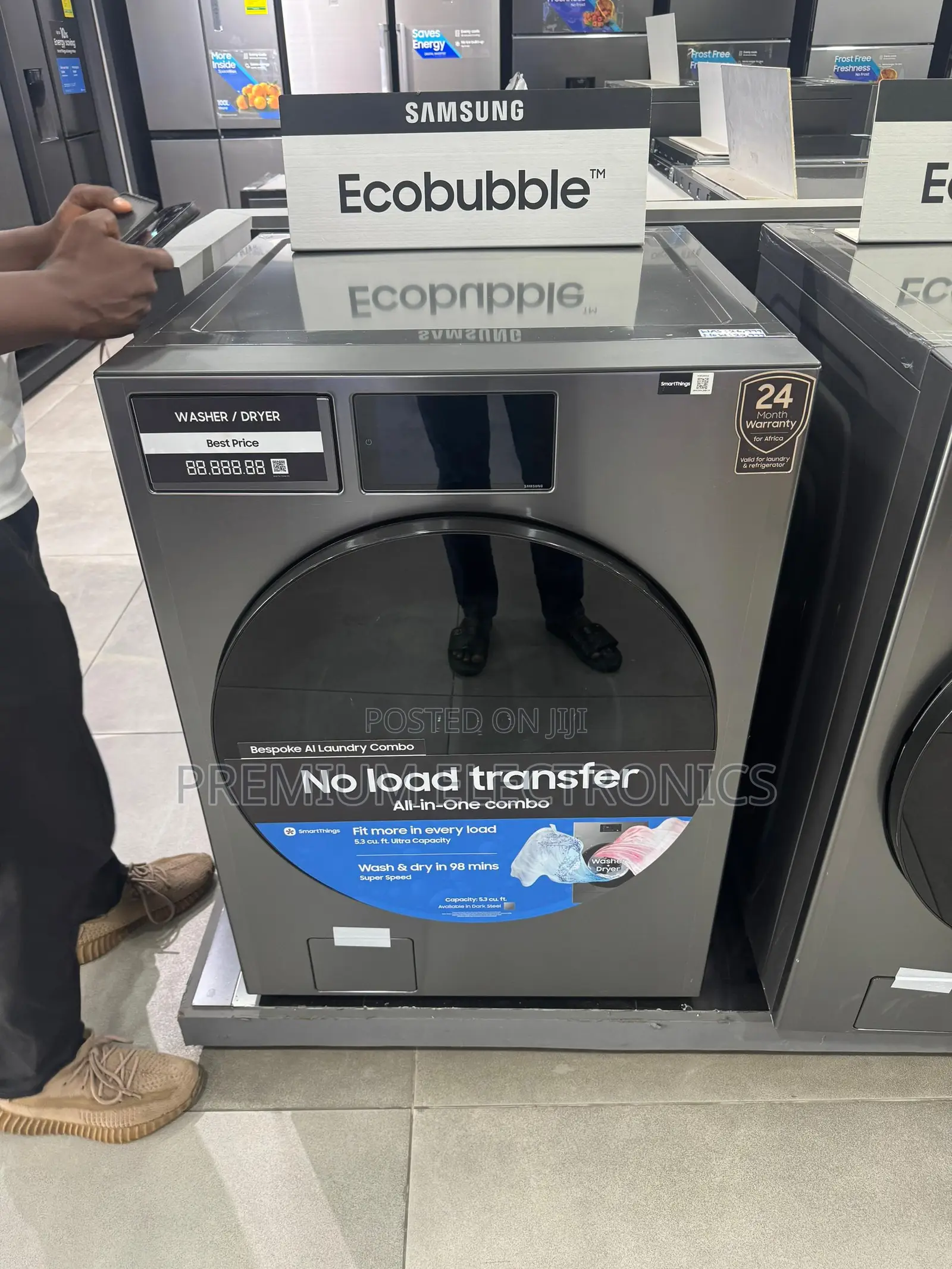 Samsung 22kg/11kg Bespoke Smart Ai Laundry Combo Wd90f22bcsnq Wash Dry