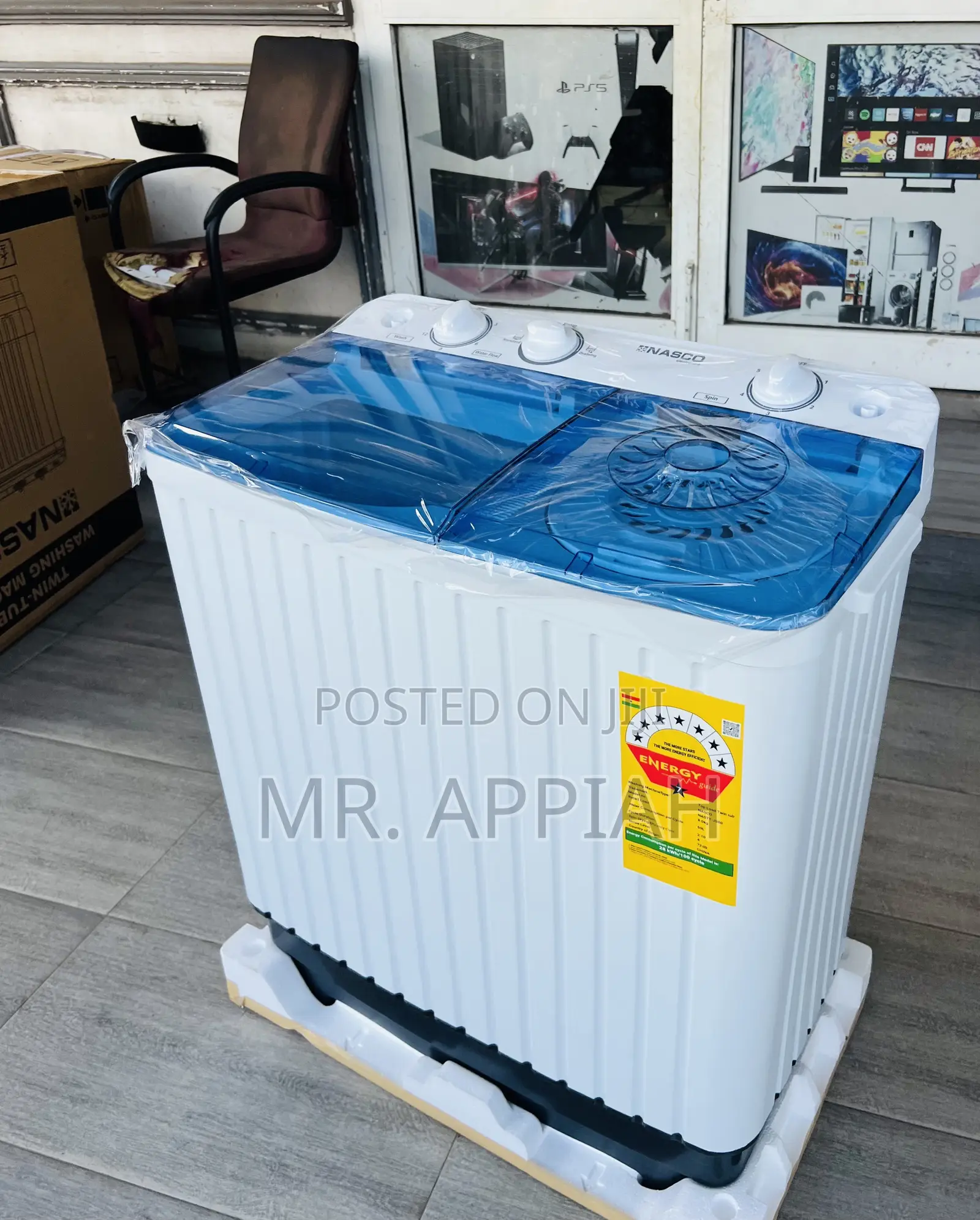 Check Out Nasco 8kg Semi-Auto Electric Washing Machine(White) 