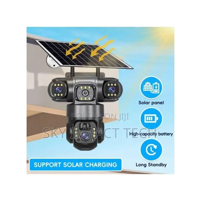 V380 Solar Security Camera - 4g, Pan-Tilt, Night Vision, Waterproof