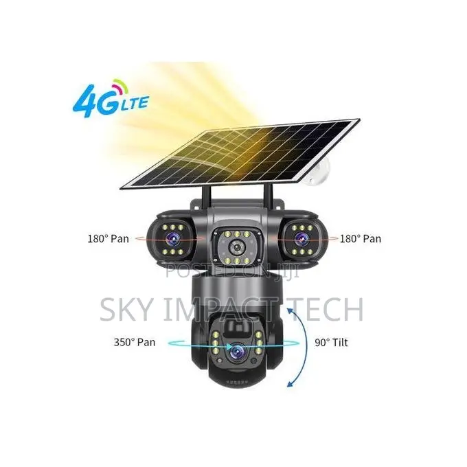 V380 Solar Security Camera - 4g, Pan-Tilt, Night Vision, Waterproof