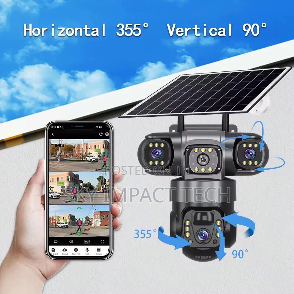 V380 Solar Security Camera - 4g, Pan-Tilt, Night Vision, Waterproof