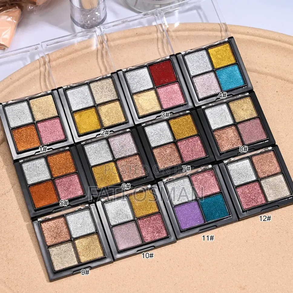 4 Grid Chrome Nail Magic Mirror Powder Palette