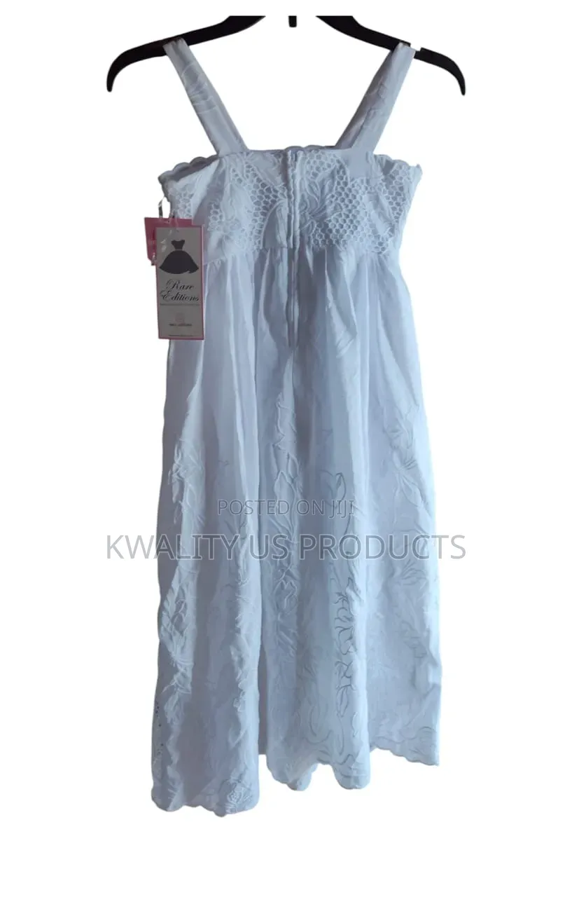 Rare Editions Girls White Embroidered Lace Dress - 7 to 12 Years