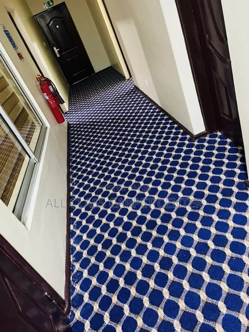 Industrial Floor Carpet With Gold Designs