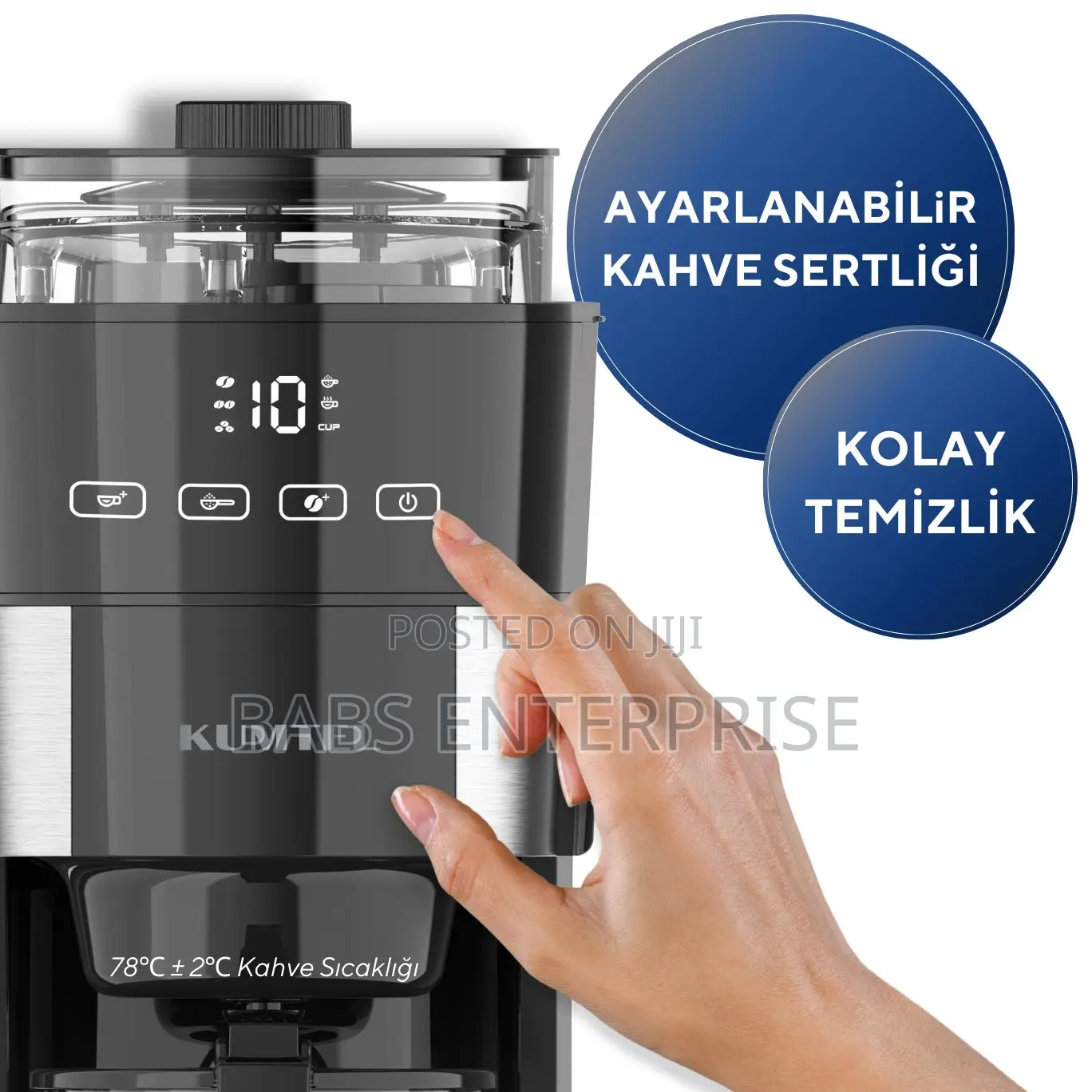 Kumtel Digital Filter Coffee Machine HFCM-02 With Grinder