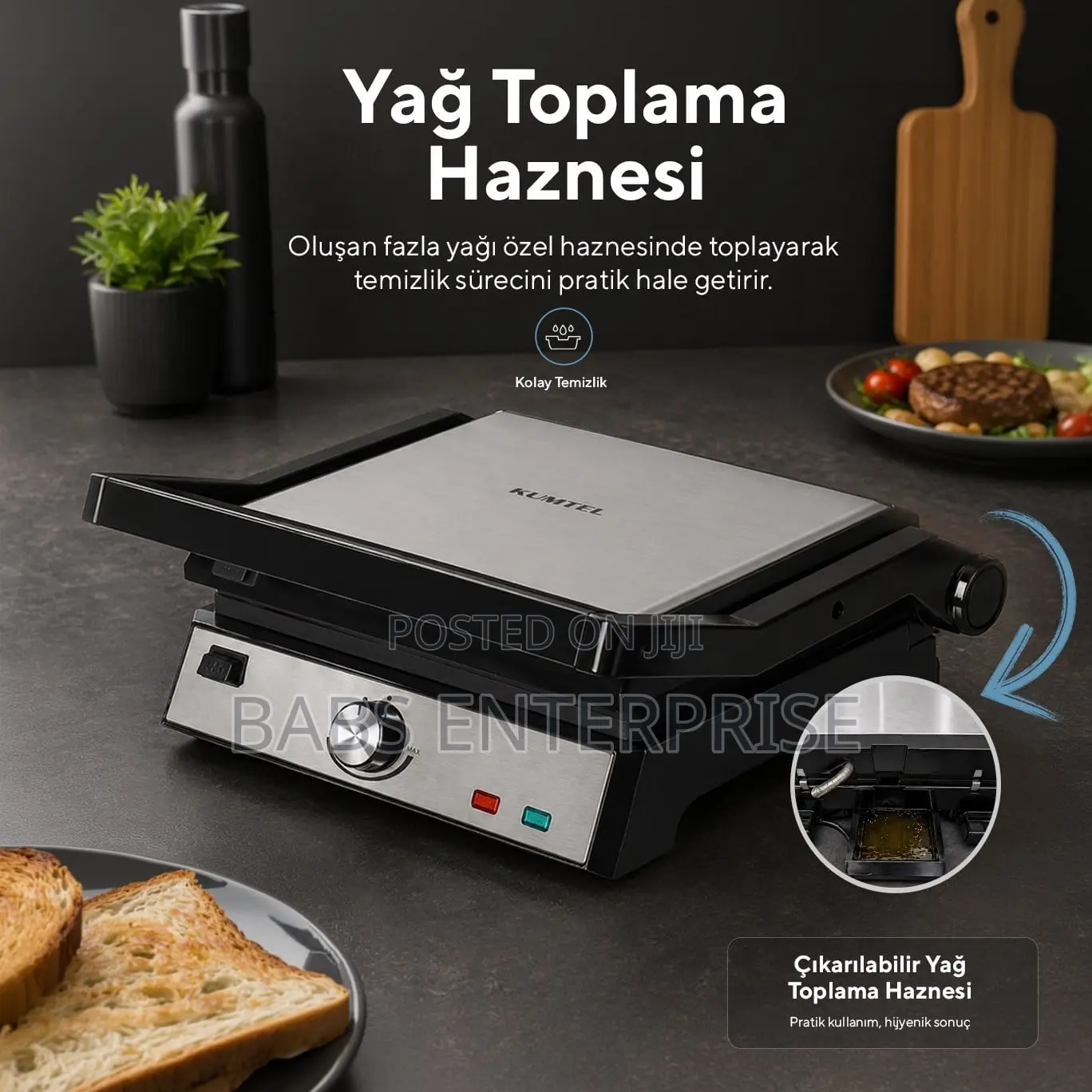 Kumtel Inox Toaster and Contact Grill Machine 2000w TTM-05