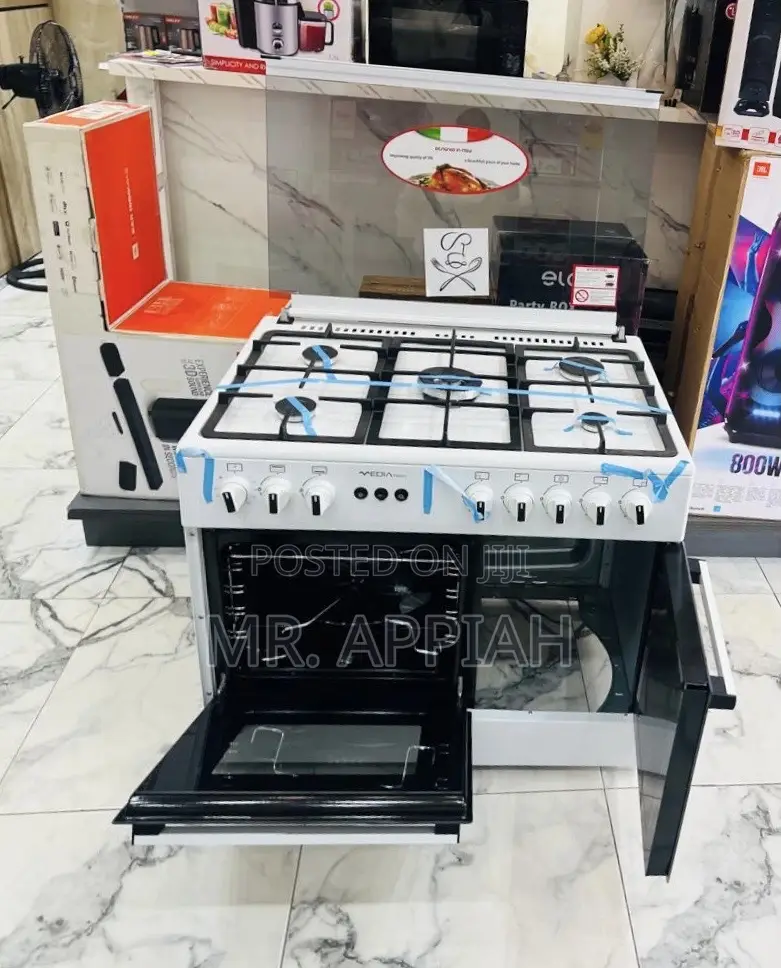 Choose Premium Mideatech 5 Gas Burner With Oven and Grill(White)