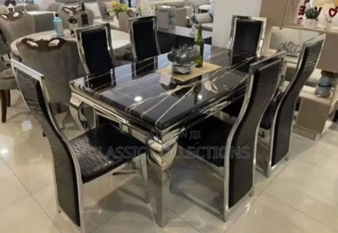 6 Seater Dining Set- Marble Top