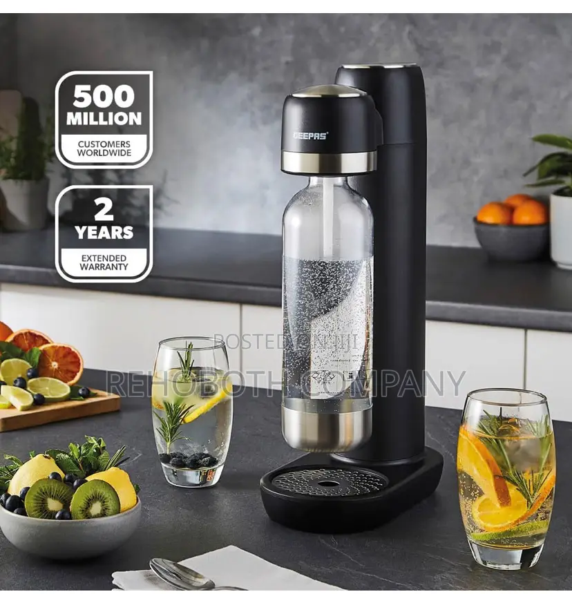 Geepas Sparkling Water Maker With 900ml Bottle | Soda Maker