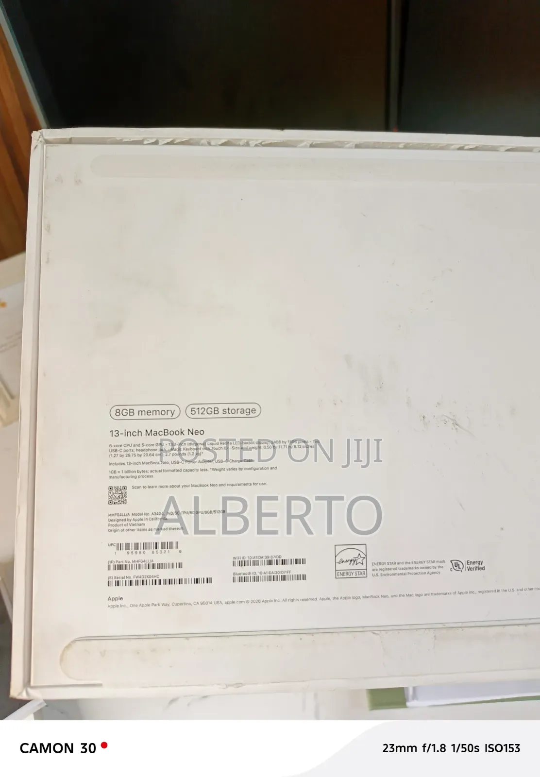 New Laptop Apple MacBook 8GB Apple M5 SSD 512GB