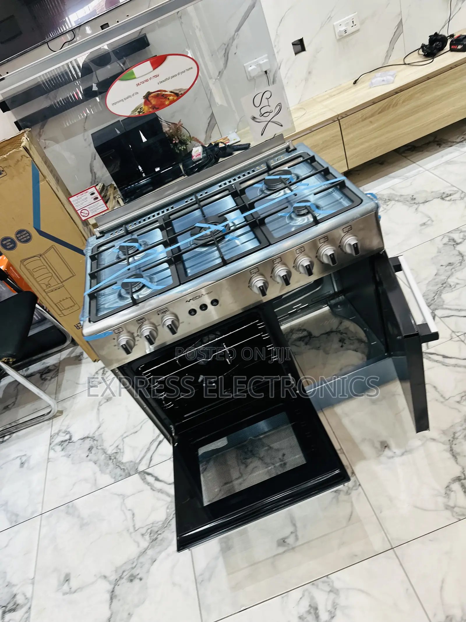 Authentic Sleek Sliver Gas Cooker Oven Rotisserie 5b 60/90