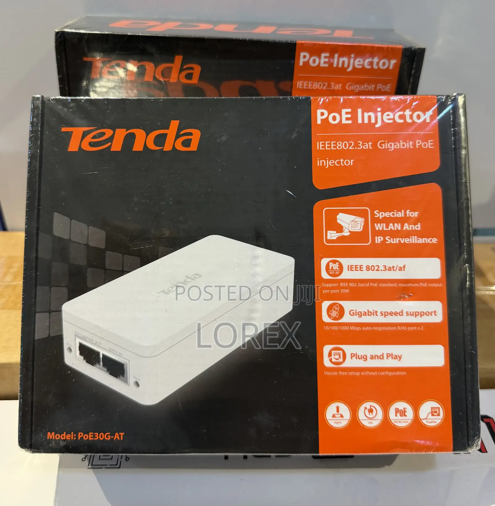Tenda Poe Injector 30w Adapter 48v Poe Poe30g-At