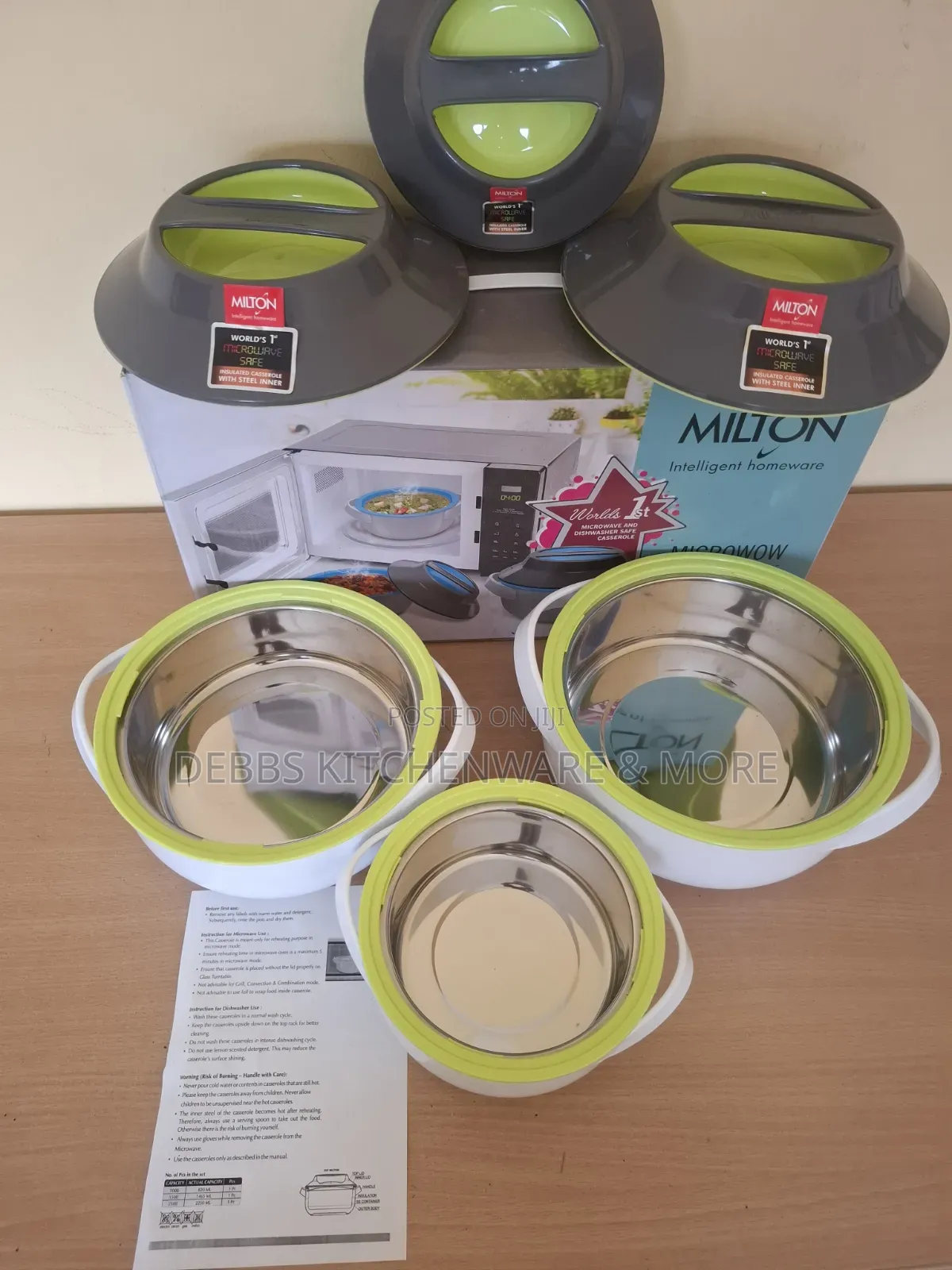 3pcs Set Microwave Casserole Insulated Food Warmer Uk