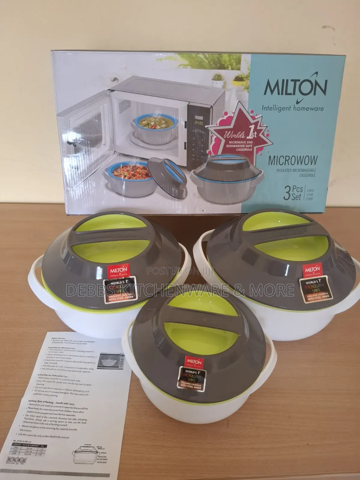 3pcs Set Microwave Casserole Insulated Food Warmer Uk